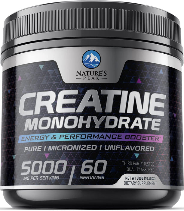 Creatine Powder 5000mg (5g) - Pure Micronized Creatine Monohydrate Supplement Unflavored, Keto Friendly - Creatine Nutritional Supports Muscle Growth & Strength, Vegan, Gluten-Free - 60 Servings