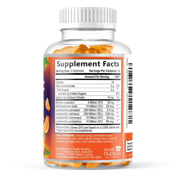 Daily Probiotic Gummies – 5 Billion CFU – 60 Gummies