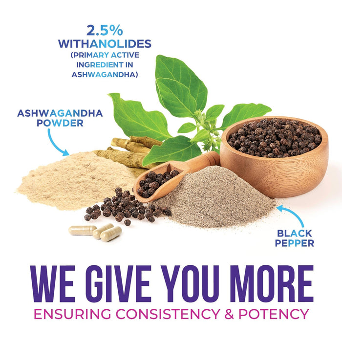 Ashwagandha Supplement 2100mg - Extra Strength Herbal Root Extract, Best Ashwagandha Supplements for Men & Women, Restore, Unwind, Calm Support Formula, Vegetarian, Non-GMO, Gluten-Free, 60 Capsules