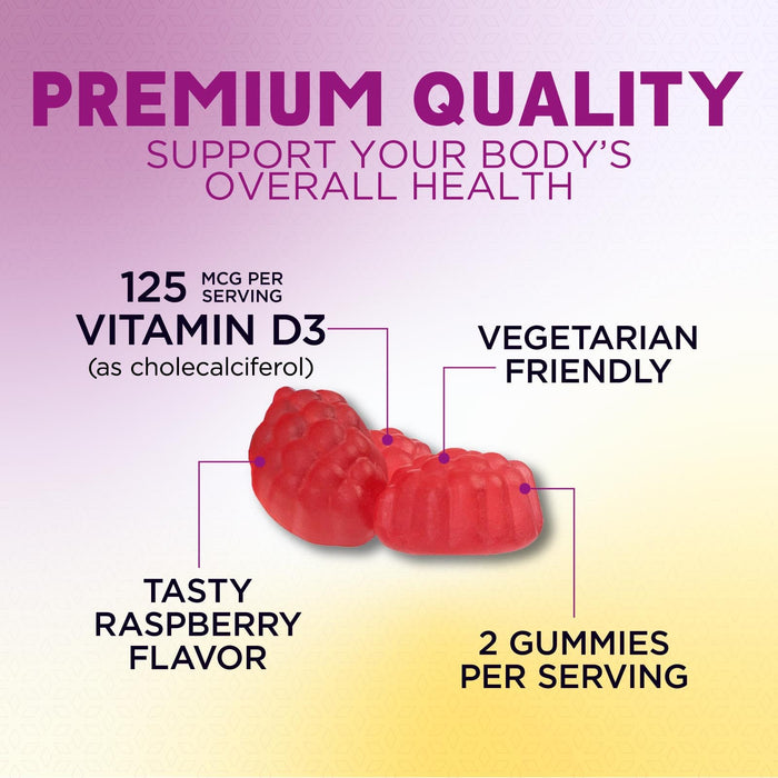 Vitamin D3 Gummy 5000 IU (125 mcg) Dietary Vitamins D – 120 Gummies
