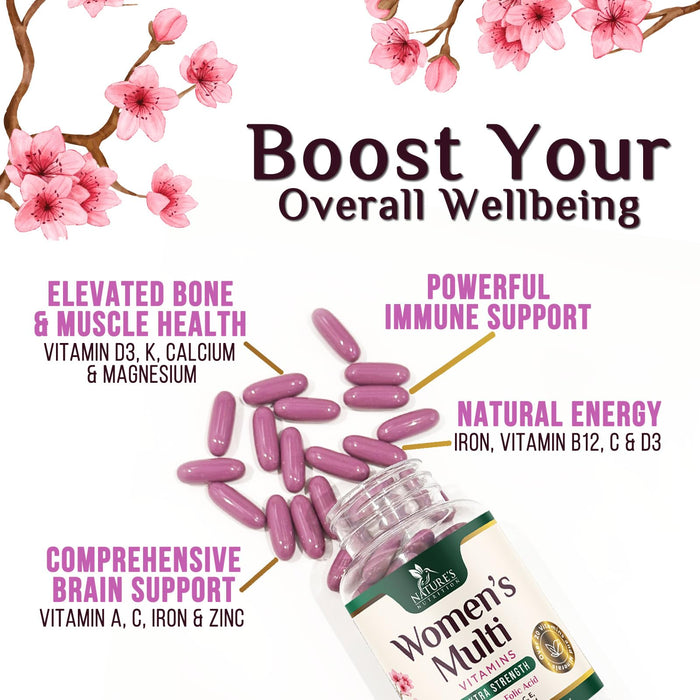 Multivitamin for Women with Iron, Calcium, Zinc, Vitamin A, C, D, E, & B Vitamins for Bone, Skin & Immune Health Support, Nature's Daily Womens Multivitamins for Women's Energy & Health, 120 Softgels