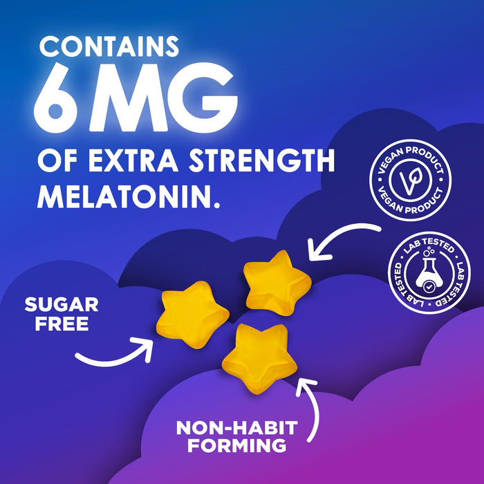 Sleep Gummies 6mg - Melatonin Gummy for Adults, Sugar Free, Natural Sleeping Gummy for Adults, Kids, Orange Flavored, Vegan, Non-GMO, Extra Strength Sleep Vitamin Support Supplement - 60 Gummies