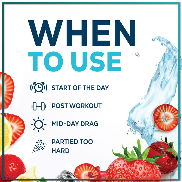 Electrolytes Hydration Packets - Keto Recovery Powder with Potassium, Magnesium, Sodium, Zinc & Vitamin C, Sugar-Free, Hydration Electrolyte Liquid Drink Mixes, Vegan, Strawberry Lemon (16 Pack)