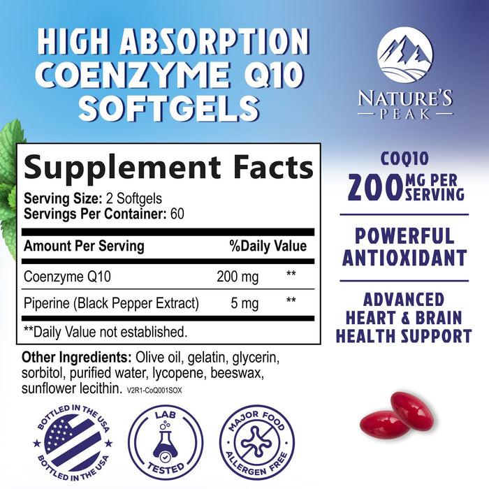 CoQ10 200mg – 120 Softgels