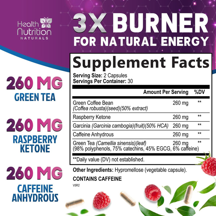 Green Tea Extract Pills - 98% Standardized EGCG 1300mg 3X Strength for Natural Energy - Supports Heart & Antioxidant Health Herbal & Immune Support Supplement Polyphenols & Catechins - 60 Capsules