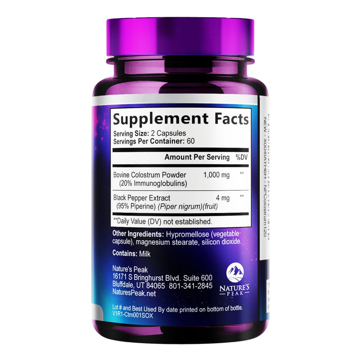 Colostrum 1000mg 20% Immunoglobulins – 120 Capsules