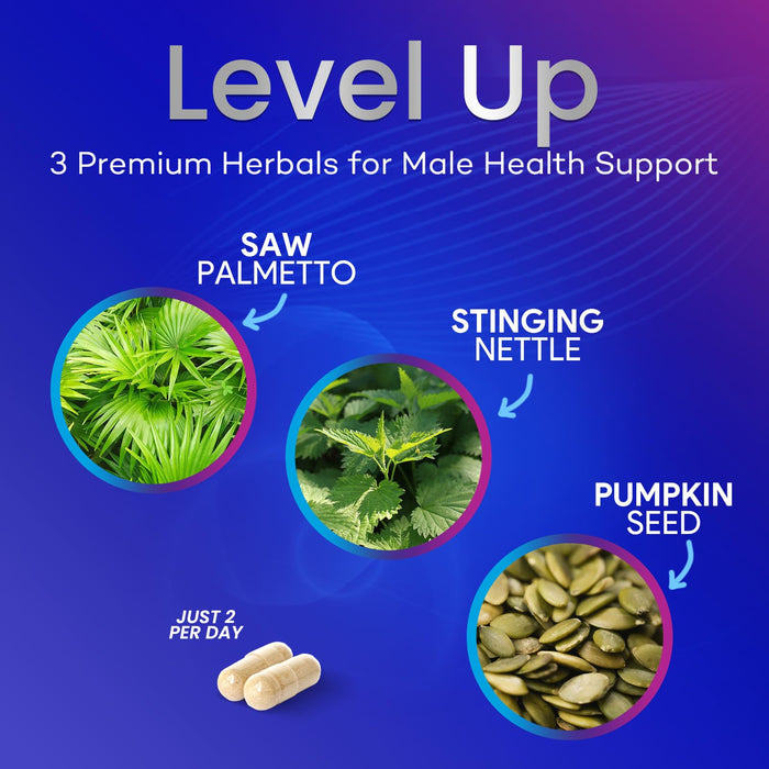 Prostate Health Supplements for Men - Potent 3X Formula with Saw Palmetto, Stinging Nettle, Pumpkin Seed Extract, Bottled in USA, Prostate Supplement for Urinary Support, Vegan, Non-GMO, 60 Capsules