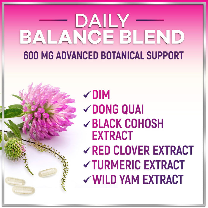 Menopause Supplements for Women - 8 Billion CFU Probiotics, Hot Flash, Night Sweats & Menopause Relief Probiotic for Vaginal, Digestive Health & Immune Support with Black Cohosh - 60 Capsules