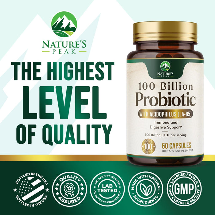 Probiotics for Women's Digestive Health - 100 Billion CFU, 16 Strains with Prebiotics, Supports Immune, Gut Health, PH, Gas & Bloating, Best Probiotic for Women & Men, Shelf Stable - 60 Capsules