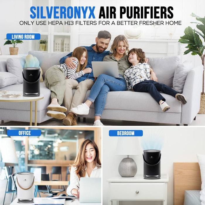 HEPA Air Purifier for Home Allergies Pets Hair in Bedroom, True HEPA Filter 3-in-1 Cleaner, Removes Pet Dander, Odor, Dust, in Living Room, Office, Desktop, Portable, Sleep Mode, 3-Speed, Black
