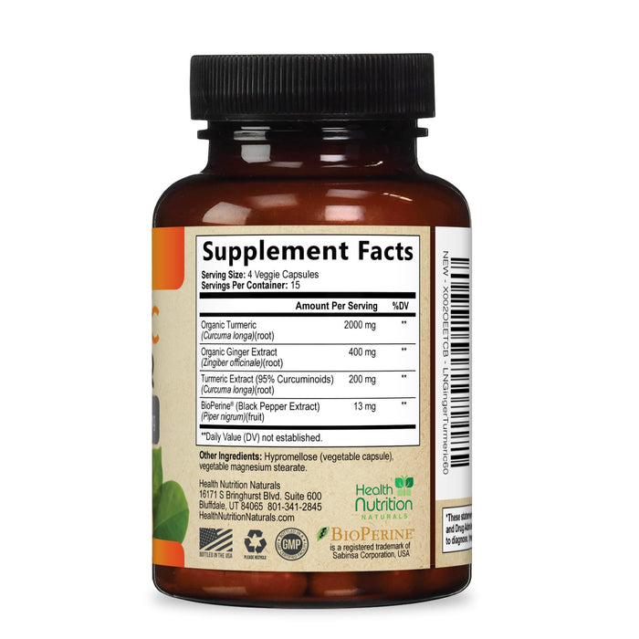 Turmeric Curcumin 2600mg – 60 Capsules