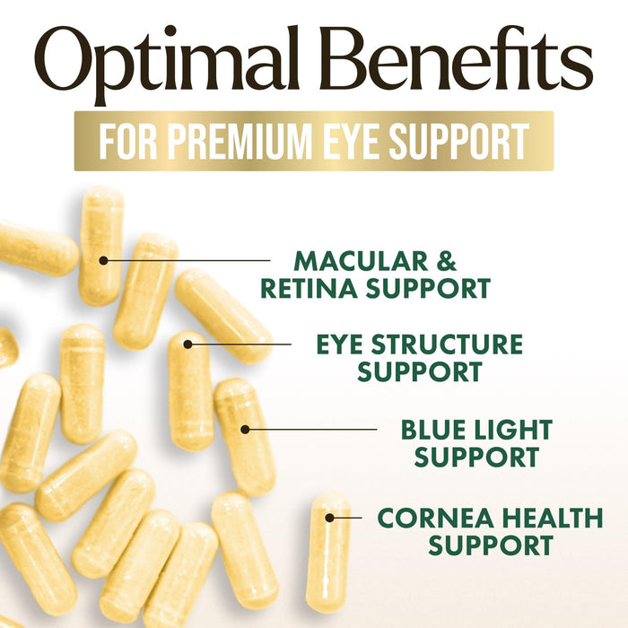 Eye Vitamins & Mineral Supplement - Contains Zinc, Copper, Lutein, & Zeaxanthin, Supports Dry Eye Strain, Vision Health for Adults, Non-GMO, Vegan Eye Care Pills & Minerals Supplements - 120 Capsules
