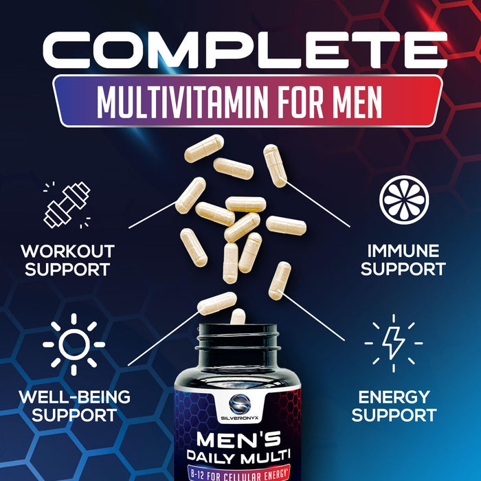 Multivitamin for Men - Vitamin A, C, D, E, Zinc, Calcium, Multivitamins for Immune Health Support, Vitamin B12, Men’s Daily Multivitamin Supplement Capsules, Non-GMO Mens Multi Vitamins - 60 Capsules