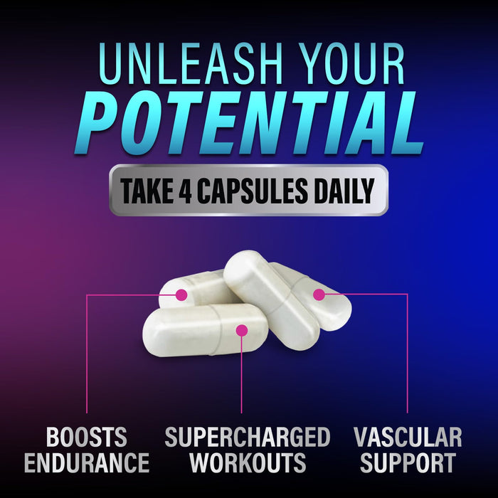 Nitric Oxide Supplement 3000mg L Arginine 3X Strength - Citrulline Malate & AKG - Extra Strength Muscle Supporting Nitric Booster for Muscle Growth & Workout Recovery to Train Harder - 120 Capsules