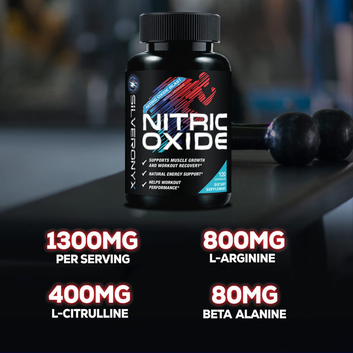 Extra Strength Nitric Oxide Supplement 3X Strength L Arginine, Citrulline Malate, AAKG, Beta Alanine - Premium Muscle Supporting Nitric Booster - Natural Energy & Heart Health Support - 120 Capsules