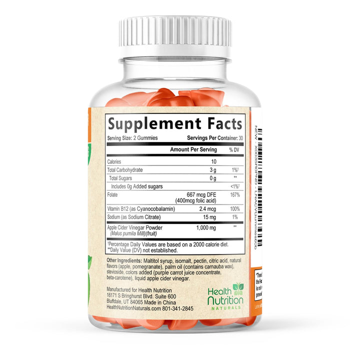 Apple Cider Vinegar Gummies – 1000mg – 60 Gummies