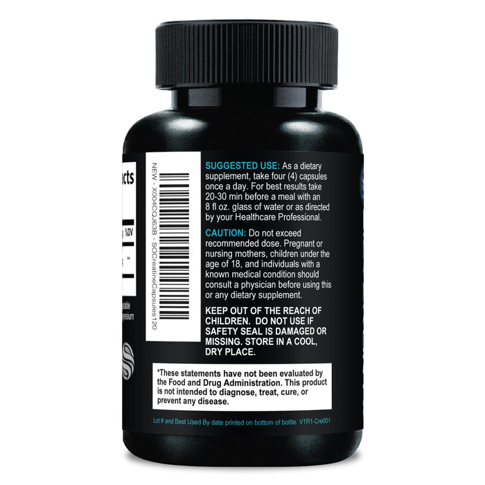 Creatine Monohydrate Capsules 3000mg - Micronized Creatine Nutritional Supplement - Lean Muscle Growth, Workout Performance, Energy & Endurance Support - 750mg per High Absorption Capsule - 60 Count