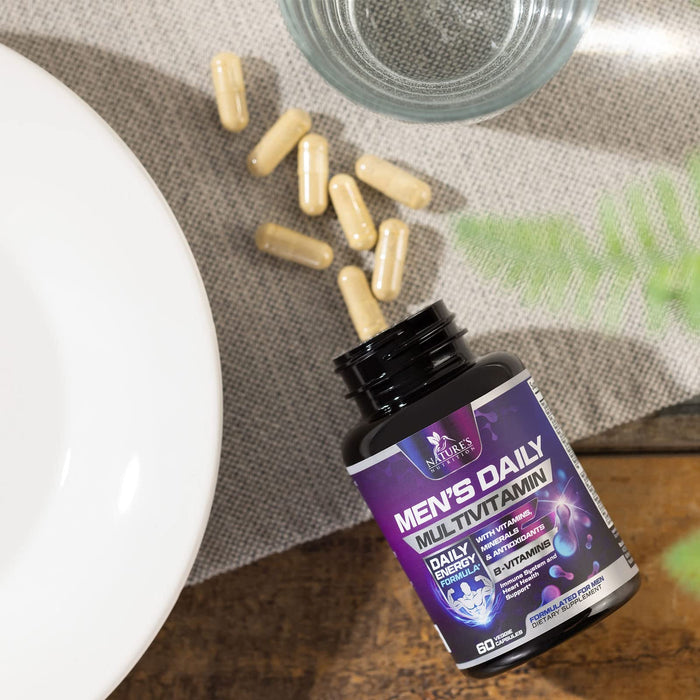 Multivitamin for Men - Vitamin A, C, D, E, Zinc, Calcium, Multivitamins for Immune Health Support, Vitamin B12, Men’s Daily Multivitamin Supplement Capsules, Non-GMO Mens Multi Vitamins - 60 Capsules