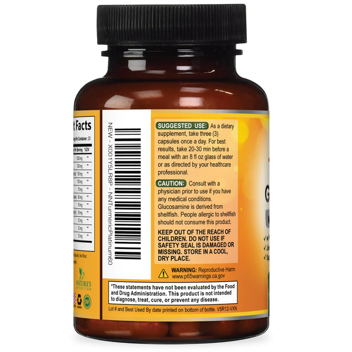 Turmeric Curcumin 2000mg with Glucosamine Chondroitin & Ginger – 60 Capsules