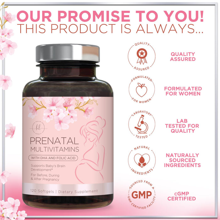 Prenatal Vitamins For Women With Folic Acid – 120 Softgels