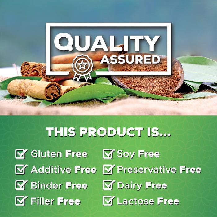 Ceylon Cinnamon Capsules 1800mg - Certified Organic Ceylon Cinnamon Powder Supplement, Bottled in USA, Extra Strength Energy & Heart Support Pills, Non-GMO & Gluten Free, Sugar Free - 180 Capsules