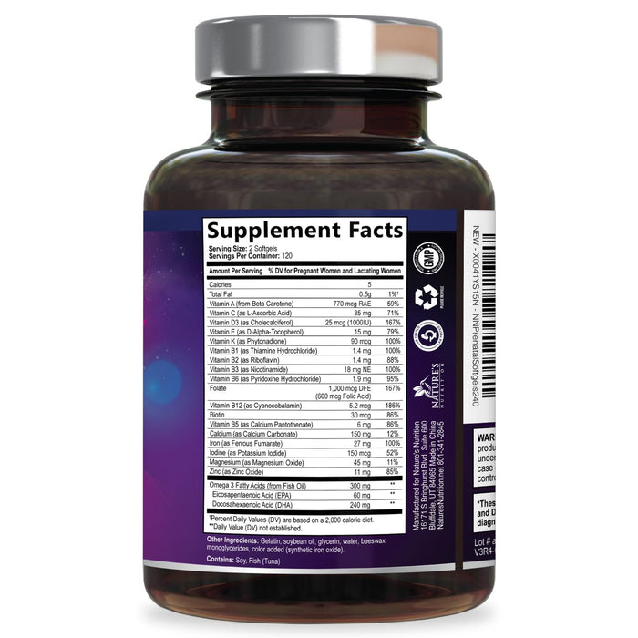 Prenatal Vitamins with Folic Acid & DHA – 240 Softgels