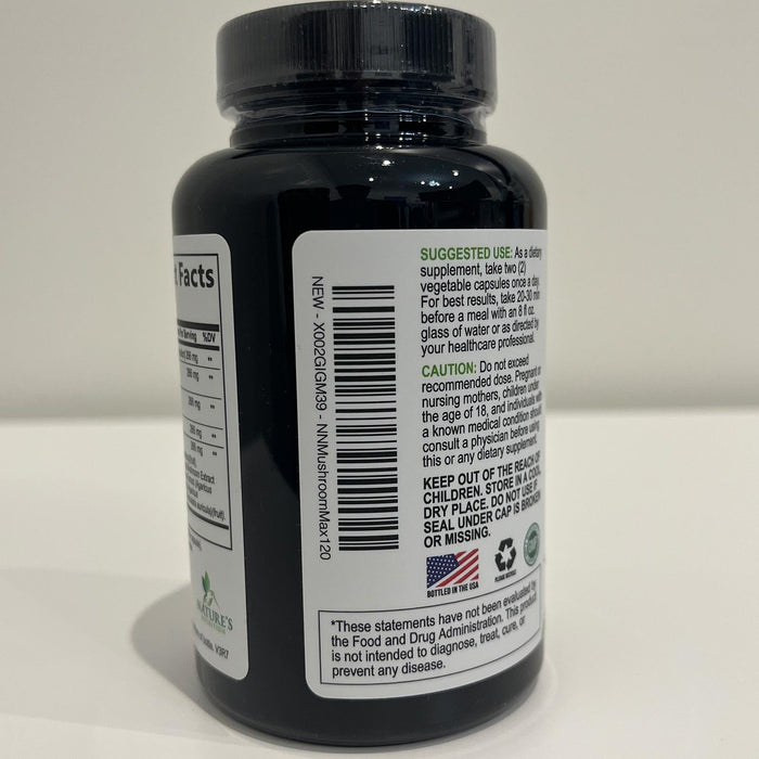 Mushroom Supplement Nootropic 1330mg - 10 in 1 High Strength Brain Supplements Mushroom Complex with Lions Mane, Turkey Tail, Reishi, Cordyceps & Chaga for Memory, Brain & Focus Support - 120 Capsules