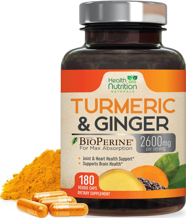 Turmeric Curcumin 2600mg – 180 Capsules