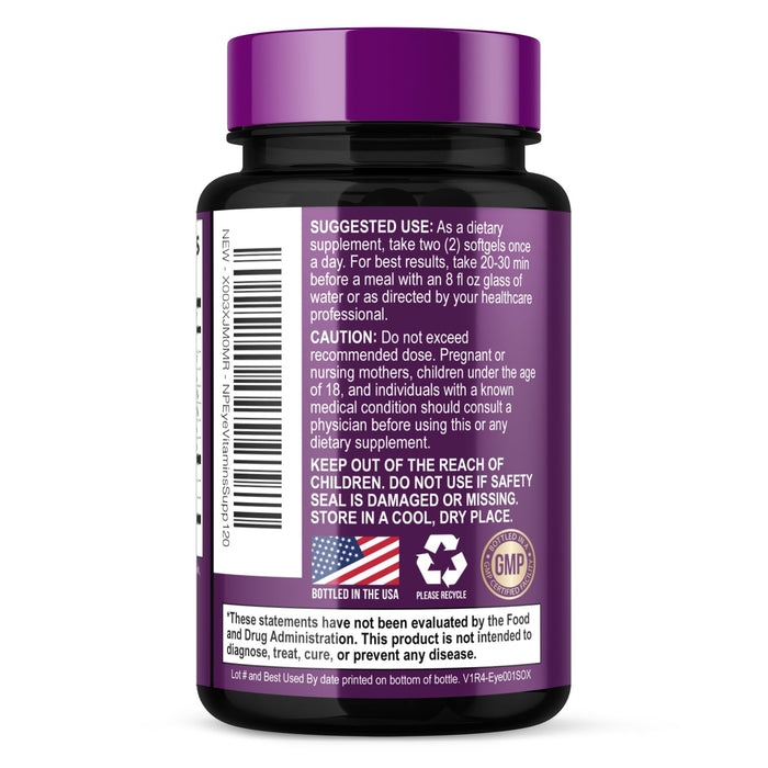 Eye Vitamins with Lutein & Zeaxanthin – 120 Capsules