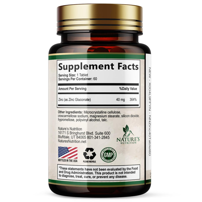 Zinc 40mg – 60 Tablets