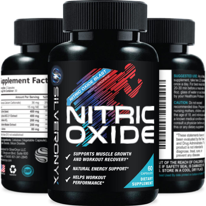 Extra Strength Nitric Oxide Supplement 3X Strength L Arginine, Citrulline Malate, AAKG, Beta Alanine - Premium Muscle Supporting Nitric Booster - Natural Energy & Heart Health Support - 60 Capsules