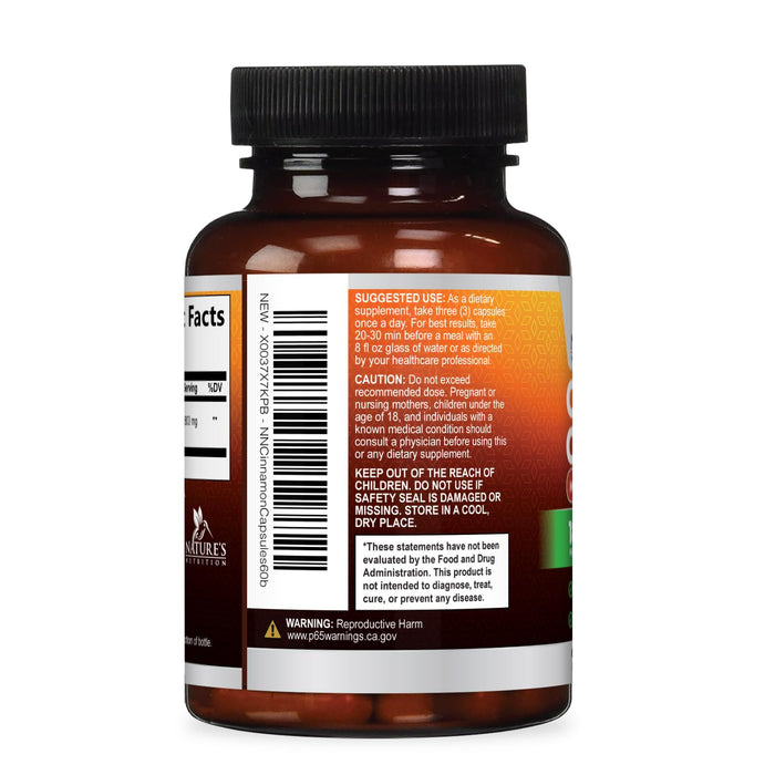 Organic Ceylon Cinnamon 1800mg – 60 Capsules