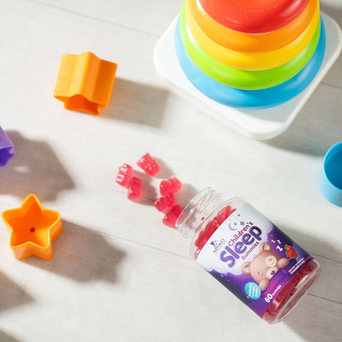 Kids Sleep Gummies 2mg - Children's Sleep Gummy with Melatonin, Non-Habit Forming, Works with Natural Sleep Cycle, Supports Peaceful, Restful Sleep, Calm & Drug-Free, Natural Berry Flavor, 60 Gummies