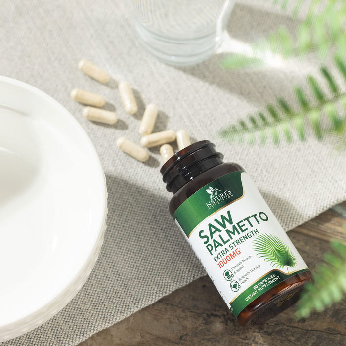 Saw Palmetto for Men 1000MG Prostate Health Supplement - Saw Palmetto Extract Prostate Support Supplement, Prostate Supplements for Men's Health Support, Prostate Urinary Health Support, 60 Capsules