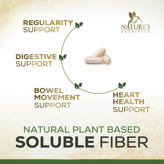 Psyllium Husk Fiber Supplement 1500mg, Natural Daily Soluble & Insoluble Fiber Pills, Psyllium Husk Powder Capsules Supports Digestion Colon Health & Regularity, Plant Based Supplement - 60 Capsules