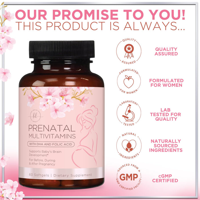 Prenatal Vitamins For Women With Folic Acid – 60 Softgels