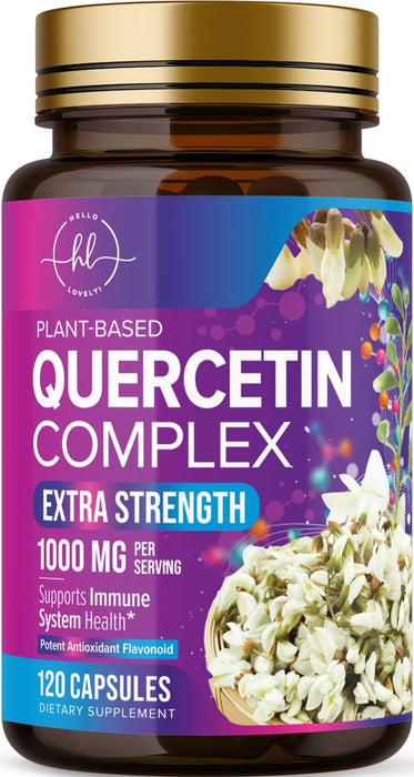 Quercetin 1000mg Servings - Extra Strength Antioxidant Support for Immune & Cellular Health, Quercetin 500mg Capsules for Lung, Respiratory & Heart Support, Vegan, Gluten Free & Non-GMO - 120 Capsules