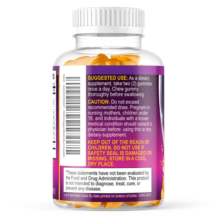 Collagen Gummies with 2500mcg Biotin – 60 Count