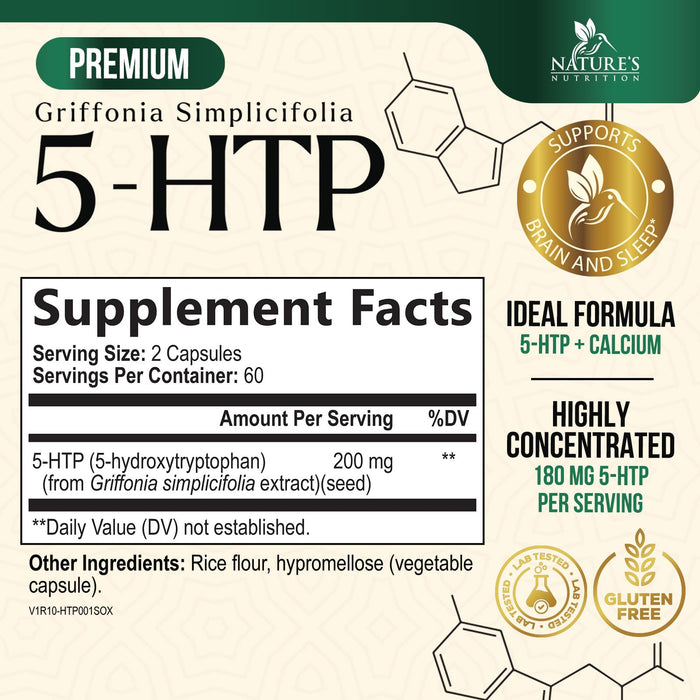 5 HTP 200mg Capsules Vegetarian – 120 Capsules