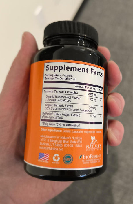 Turmeric Curcumin 2000mg with BioPerine + 95% Curcuminoids - 120 Capsules