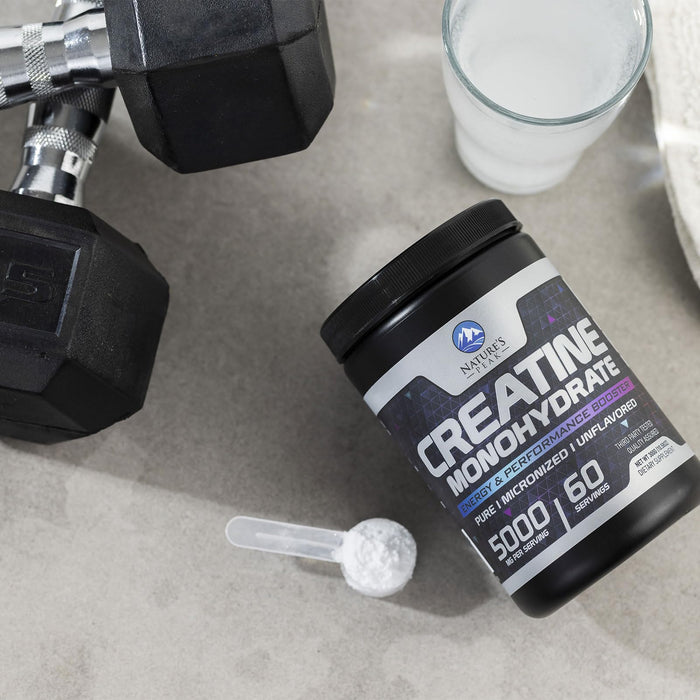 Creatine Powder 5000mg (5g) - Pure Micronized Creatine Monohydrate Supplement Unflavored, Keto Friendly - Creatine Nutritional Supports Muscle Growth & Strength, Vegan, Gluten-Free - 60 Servings