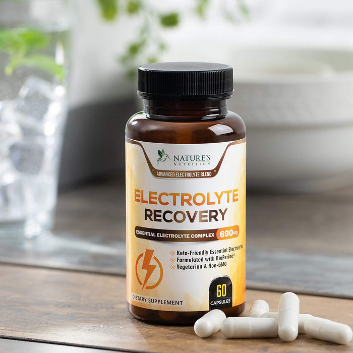 Daily Electrolyte Replenisher Tablets - 9 Essential Electrolytes and Minerals for Hydration Supplement, Salt Tablet for Runners, Vegan, Sugar-Free, Keto-Friendly, Non-GMO - 60 Tablets (60 Servings)