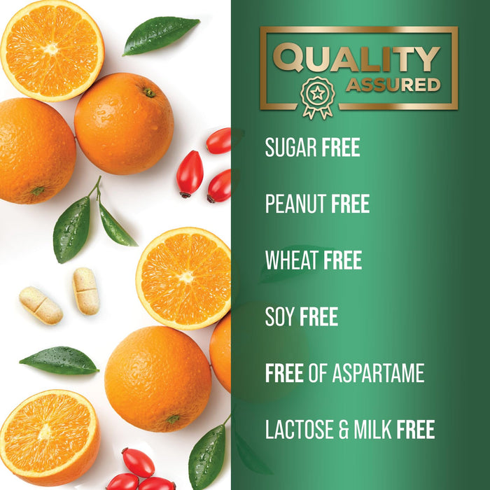 Vitamin C Chewable 1000mg - Extra Strength Antioxidants for Powerful Immune Support w/Vitamin C & Rose HIPS - Potent Dietary VIT C Chews Supplement, Natural, Vegan, Gluten-Free, Non-GMO - 120 Tablets