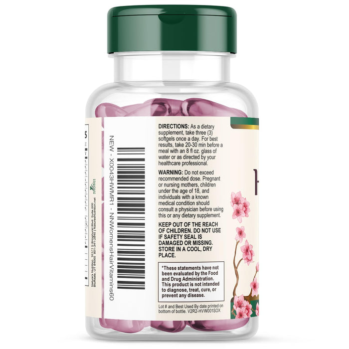Hair Vitamins Biotin 5000 mcg Collagen for Hair Skin and Nails Vitamin Nature's – 60 Softgels