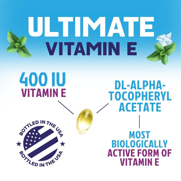 E Vitamin for Women and Men - 180 mg (400 IU) dl-Alpha - Effective Antioxidant Dietary Supplement - Hair, Skin, & Immune Health Support - Easily Absorbed Form, Non-GMO & Gluten Free - 60 Softgels