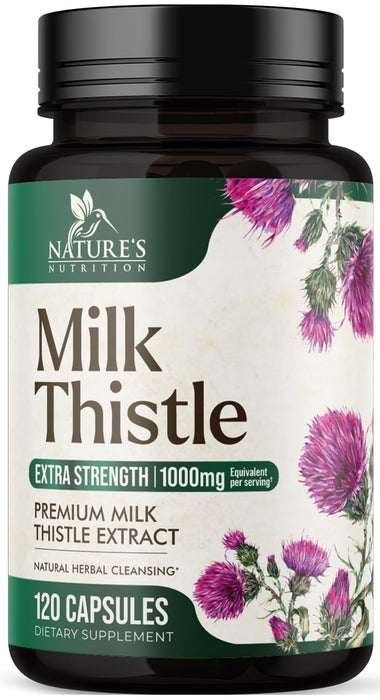 Milk Thistle Extract - Liver Cleanse Detox & Repair Formula with Dandelion Extract 1000mg - Herbal Liver Supplement - Nature's Milk Thistle w/Silymarin Marianum, Supports Liver Health - 120 Capsules