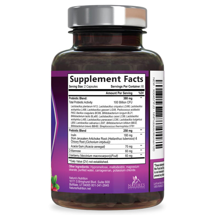 Probiotics for Women 60 Billion CFU – 120 Capsules