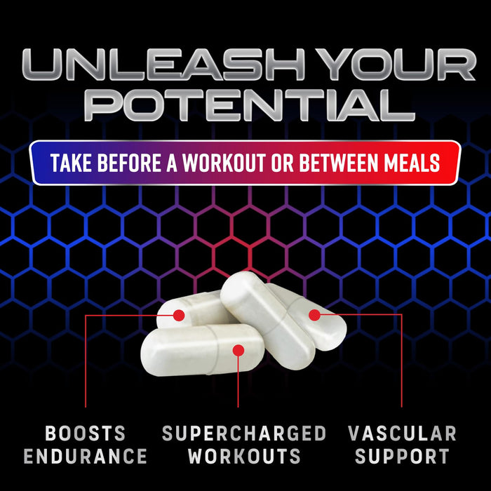 Nitric Oxide Formula with L-Arginine + Citrulline – 3000mg – 120 Capsules