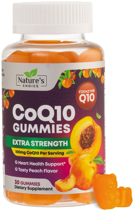 CoQ10 100mg Gummies - 3X Better Absorption, Antioxidant for Heart Health Support & Energy Production, Ultra Coenzyme Q10 Vitamins, Co q 10 Supplement, Dietary Supplement, Non-GMO - 30 CoQ10 Gummies