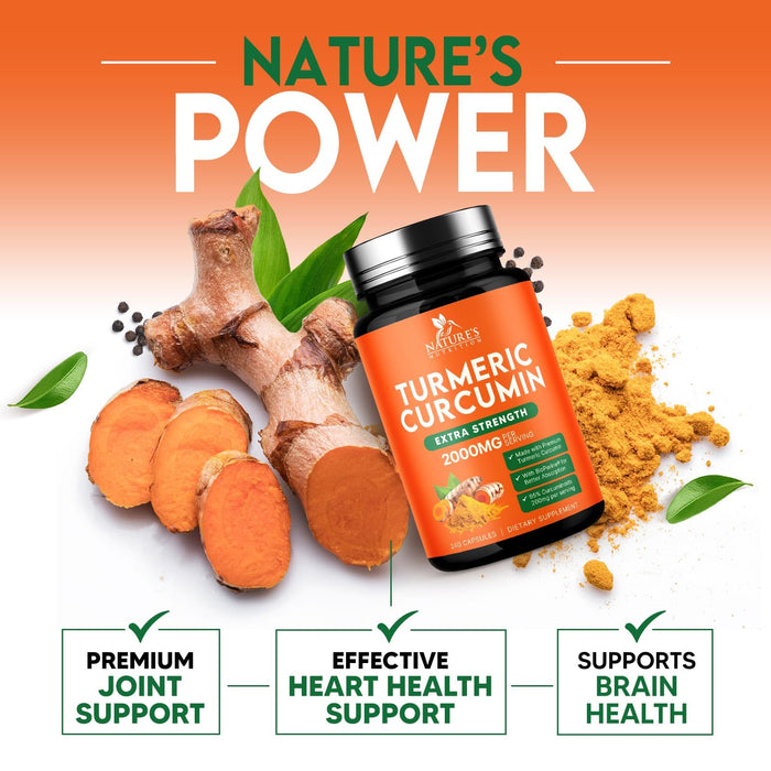 Turmeric Curcumin 2000mg with BioPerine + 95% Curcuminoids - 240 Capsules